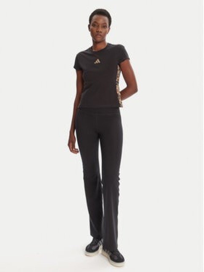 adidas T-Shirt Animal Print 3-Stripes JM1856 Beżowy Slim Fit