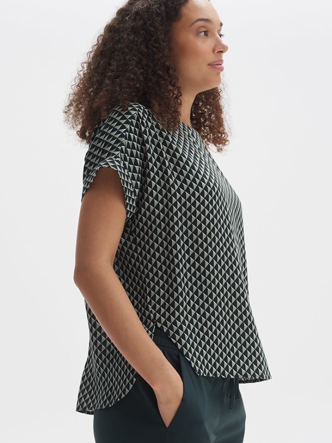 OPUS Bluzka w kolorze jasnoszaro-czarnym rozmiar: L