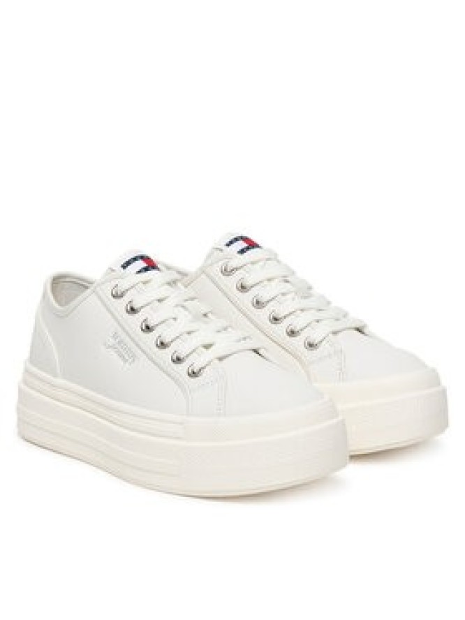 Tommy Jeans Sneakersy Tjw Flatform Sneaker Ltr EN0EN02964 Écru