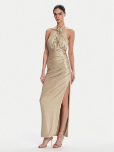 Fracomina Sukienka wieczorowa FQ25SD3002W798T4 Złoty Slim Fit