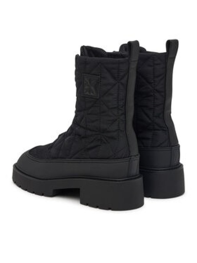 Calvin Klein Botki Chunky Zip Boot Mat Mix Aop Em HW0HW03205 Brązowy ciemny