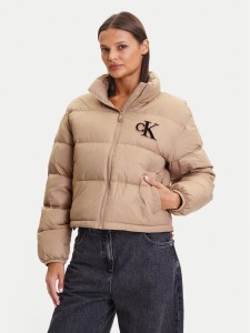 Calvin Klein Jeans Kurtka puchowa Graphic Logo LV047D503G Beżowy Regular Fit