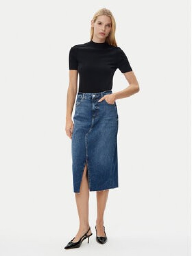 BOSS Spódnica jeansowa midi 50512588 Niebieski Slim Fit