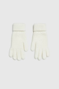 Dzianinowe rękawiczki beżowe