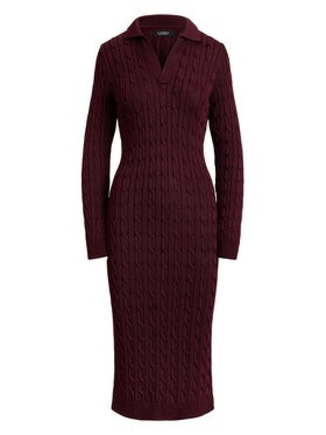 LAUREN RALPH LAUREN Sukienka dzianinowa 200B34422003 Bordowy Slim Fit