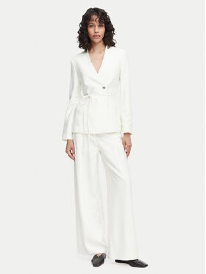 Calvin Klein Marynarka LV044F408G Kremowy Regular Fit