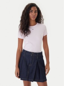 Tommy Jeans T-Shirt Essential DW0DW17383 Różowy Slim Fit