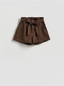 Jeansowe szorty z wiązaniem - dark grey jeans