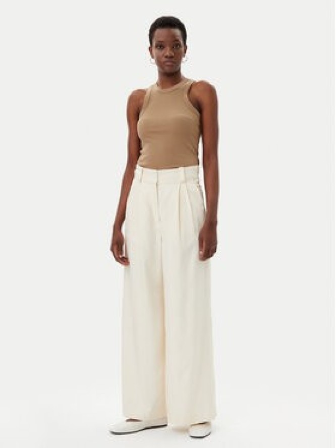 IVY OAK Spodnie materiałowe Prescilla Ann IO115176 Écru Wide Leg