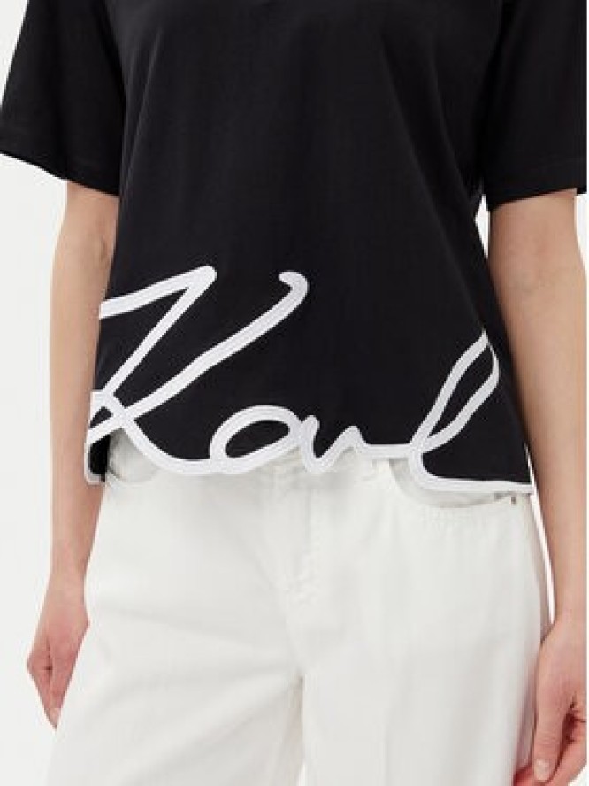 KARL LAGERFELD T-Shirt A2W17104 Czarny Relaxed Fit