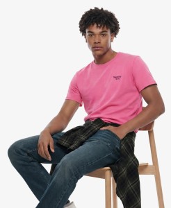 superdry T-shirt Essential Serif Logo haftowany z bawełny organicznej