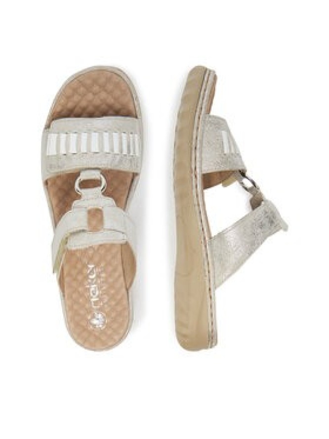 Rieker Klapki 60481-40 Srebrny