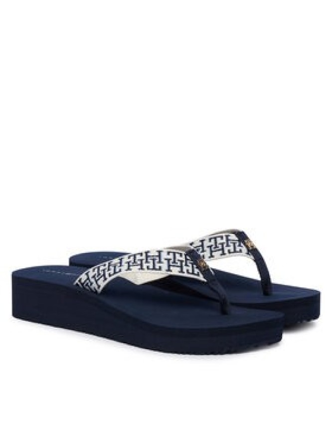 Tommy Hilfiger Japonki Mono Wedge Summer Sandal FW0FW09696 Granatowy