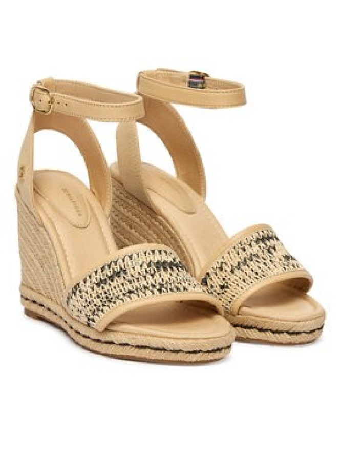 Tommy Hilfiger Espadryle High Wedge Espad FW0FW09471 Beżowy jasny