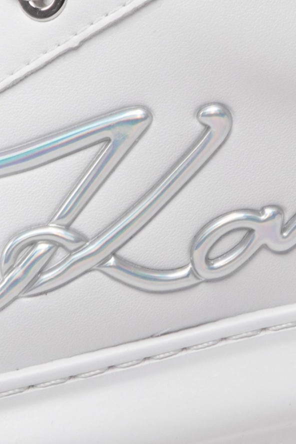 KARL LAGERFELD Białe sneakersy damskie KAPRI Signia Lace Lthr, Rozmiar 41