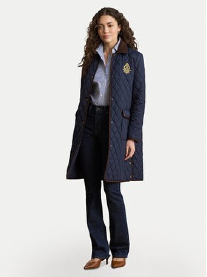 LAUREN RALPH LAUREN Kurtka przejściowa Crested 3/4 Quilt 297P18059004 Granatowy Regular Fit