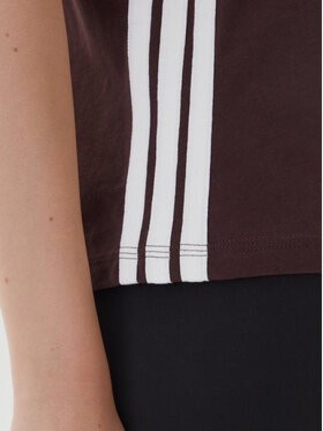 adidas T-Shirt Essentials 3-Stripes JX7621 Brązowy Regular Fit