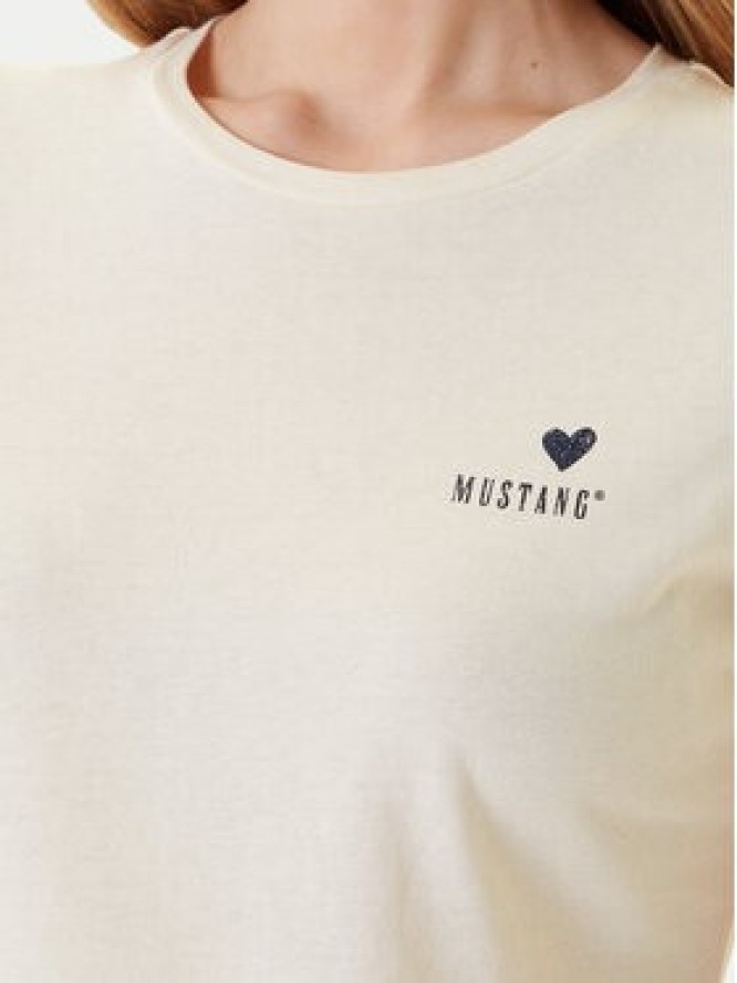 Mustang T-Shirt Loa 1016509 Écru Slim Fit