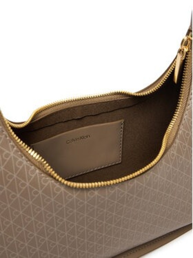 Calvin Klein Torebka Emblem Aop Conv Shoulder Bag LV04F3298G Beżowy