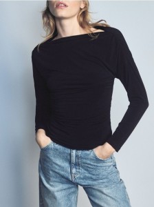 Longsleeve z marszczeniami - czarny