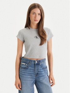 Calvin Klein Jeans T-Shirt LV047AB802 Szary Regular Fit