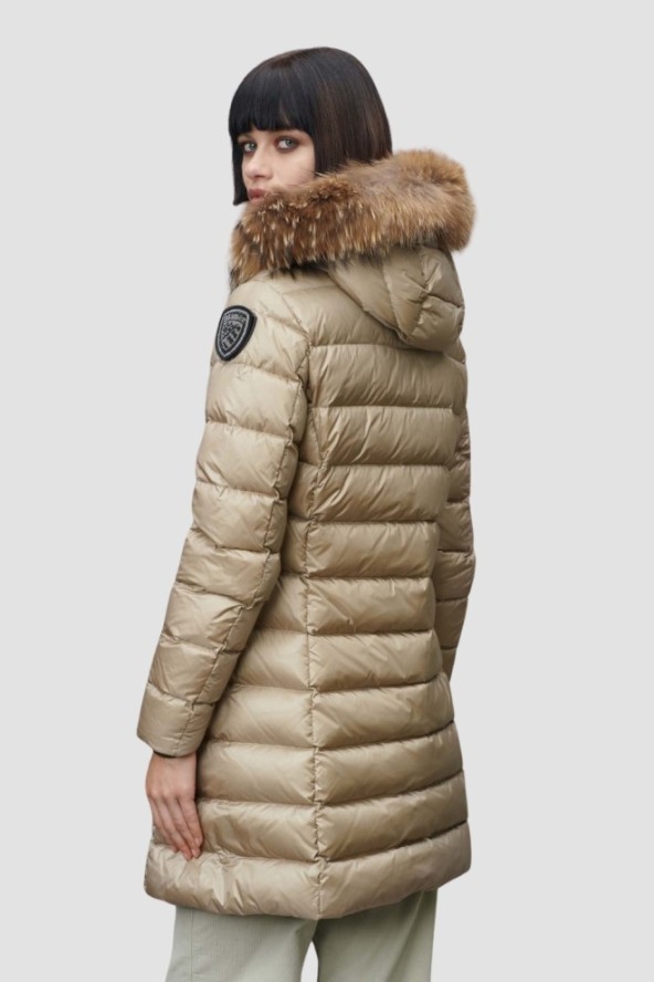 BLAUER Beżowa damska kurtka Kristin Raincoat Long Jackets, Rozmiar XL