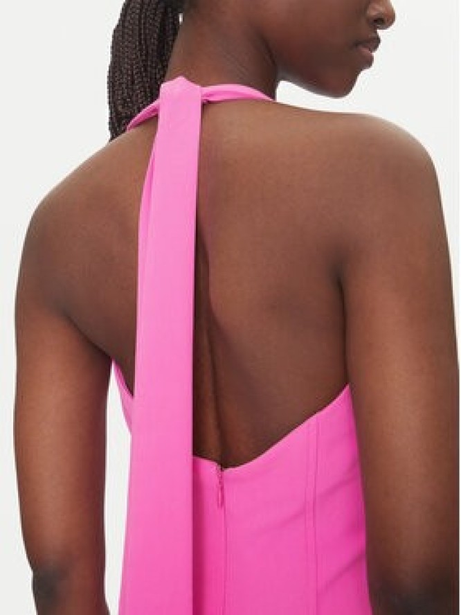 ACCESS FASHION Sukienka elegancka 53-3403 Różowy Regular Fit