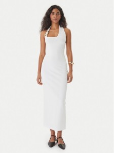 HUGO Sukienka koktajlowa Shagar 50557781 Écru Slim Fit