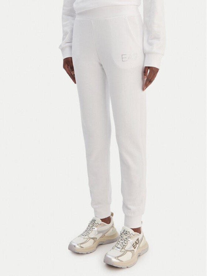 EA7 Emporio Armani Spodnie dresowe 7W000538 AF15831 U0002 Biały Regular Fit