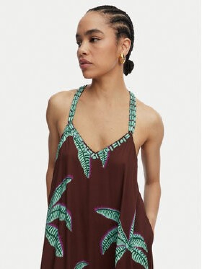 LOLA CASADEMUNT Sukienka letnia LS2616022 Brązowy Relaxed Fit