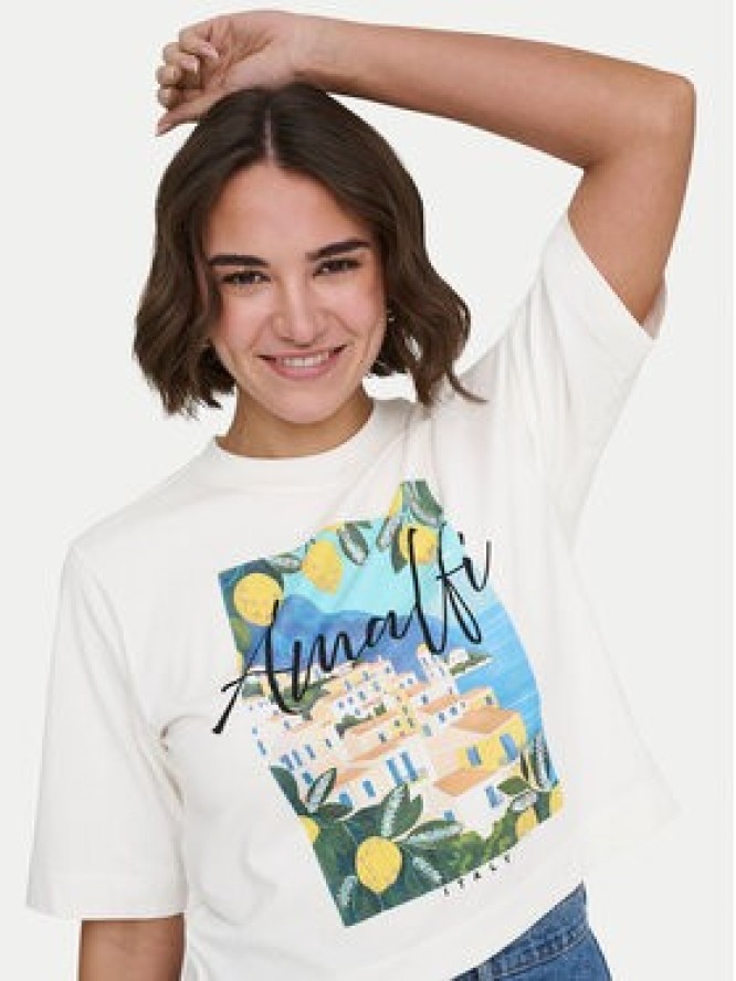 ONLY T-Shirt Vega 15375753 Kremowy Regular Fit