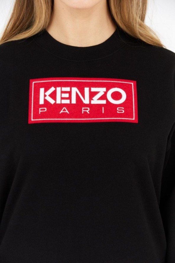 KENZO Czarna bluza damska z aplikacją z logo, Rozmiar M