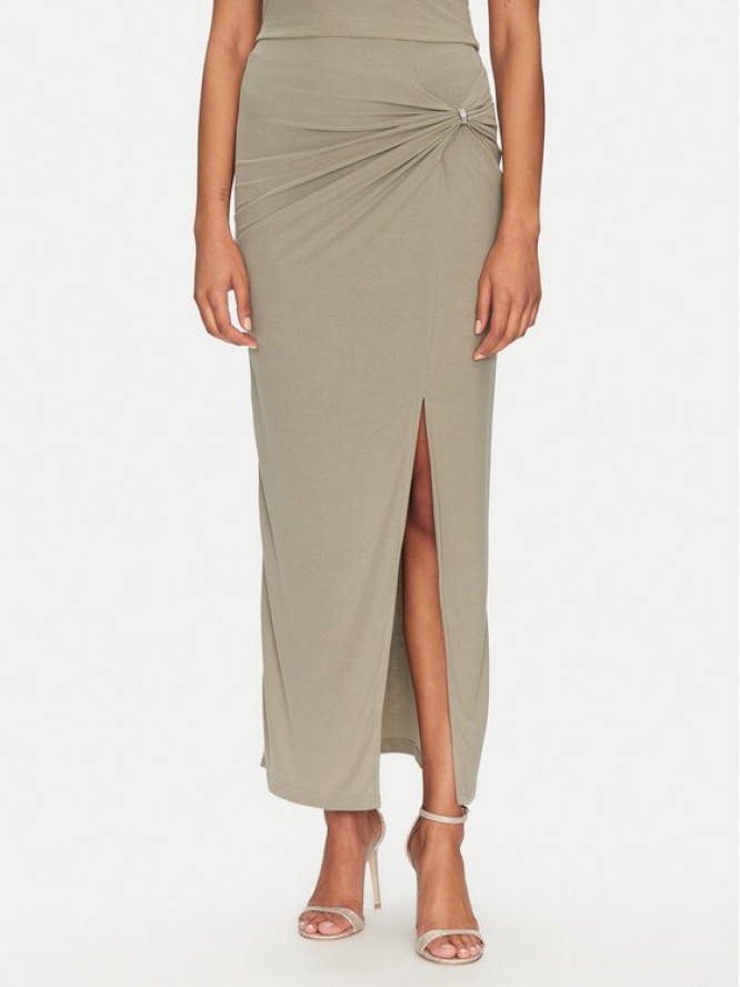 Guess Spódnica midi W5GD0E KAQL2 Khaki Regular Fit