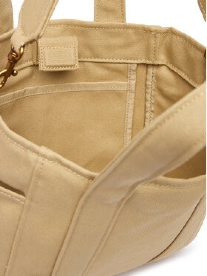 Calvin Klein Torebka Webbing Strap Canvas Small Tote LV04F3384G Beżowy