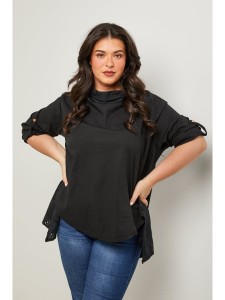 Curvy Lady Bluzka w kolorze czarnym rozmiar: 48/50