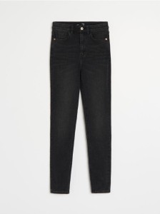Jeansy skinny high waist - czarny