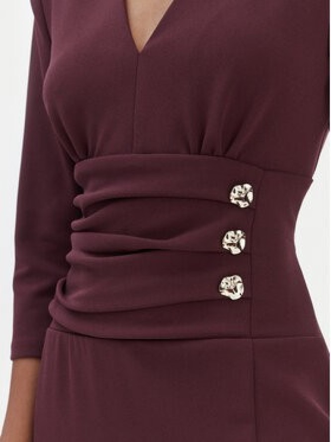 Rinascimento Sukienka koktajlowa CFC0020161002 Bordowy Slim Fit