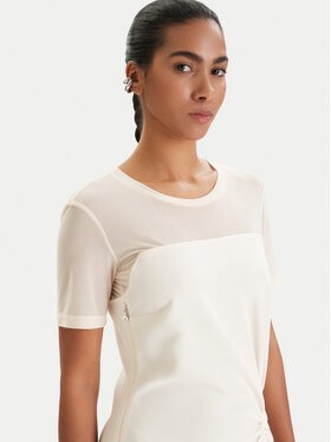 Patrizia Pepe Sukienka koktajlowa 8A1596/A701-W409 Écru Regular Fit