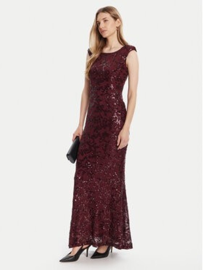 Rinascimento Sukienka wieczorowa CFC0125132003 Bordowy Slim Fit