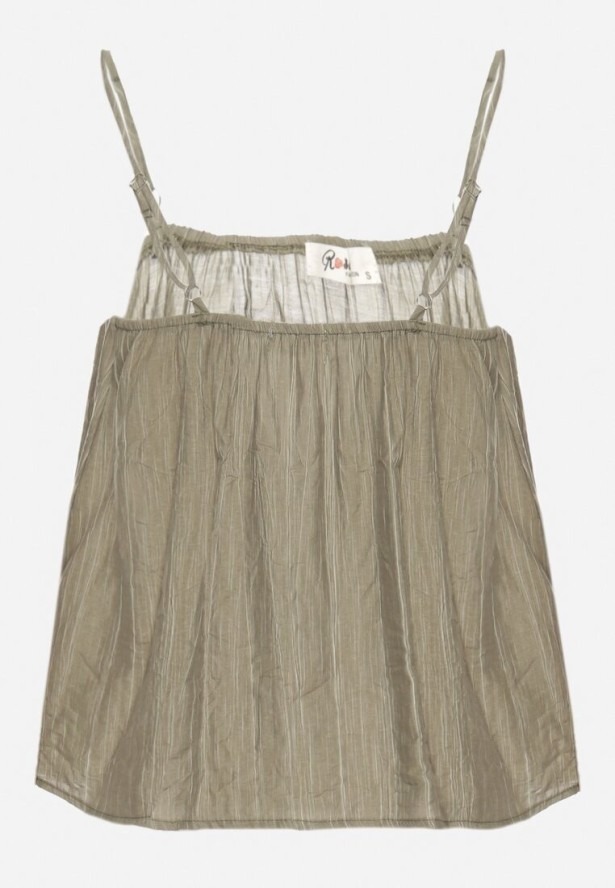 Zielony Top z Wiskozą Ozdobiony Koralikami Emiriona