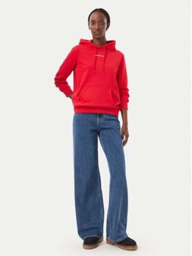 Tommy Jeans Bluza Classic Logo DW0DW23537 Czerwony Regular Fit