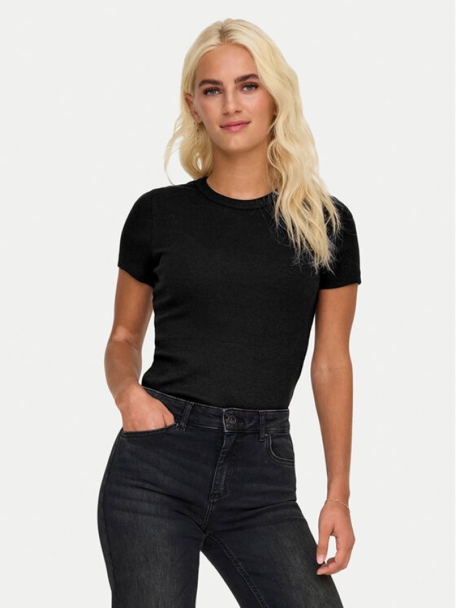 ONLY T-Shirt Val 15339774 Czarny Slim Fit