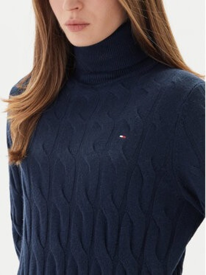 Tommy Hilfiger Sukienka dzianinowa WW0WW46429 Granatowy Slim Fit