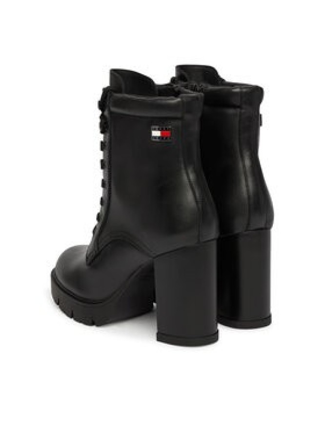 Tommy Jeans Botki Tjw Lace Up High Heel Boots EN0EN03109 Czarny