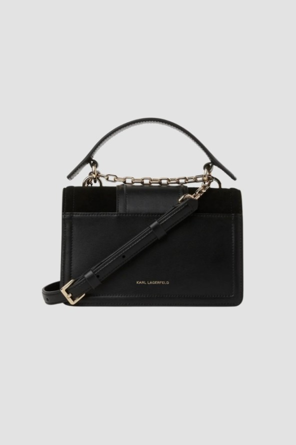 KARL LAGERFELD Czarna skórzana listonoszka Nova