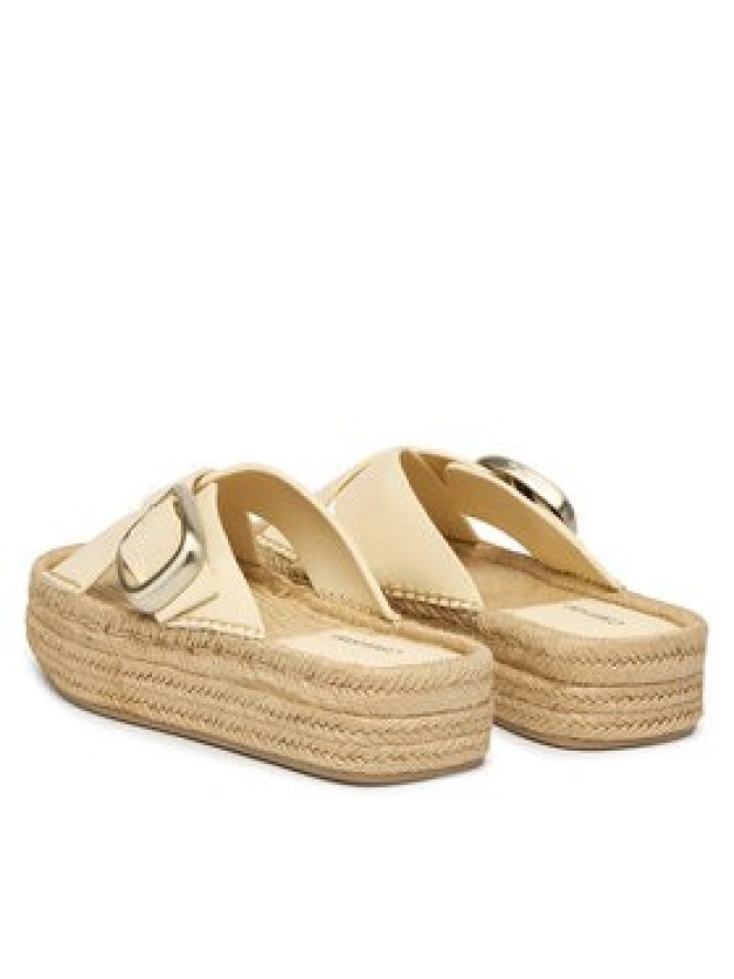 Calvin Klein Espadryle Flatf Espadrill Cross Lth Hdw HW0HW02892 Écru