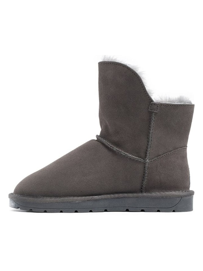 NICEBAY Skórzane botki zimowe "Pompon" w kolorze antracytowym rozmiar: 36