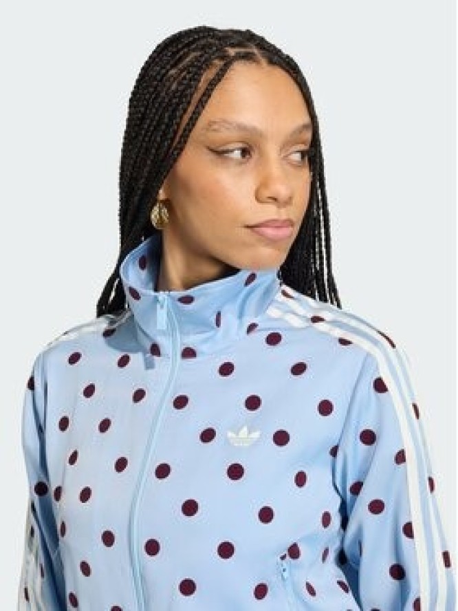 adidas Bluza Satin Polka Dots Tt Track Top KV1167 Niebieski jasny Regular Fit
