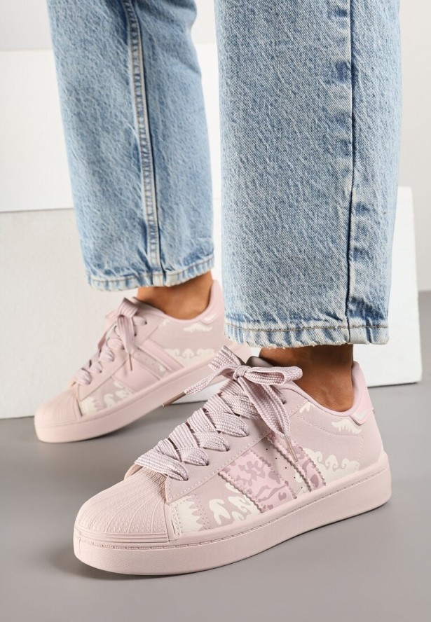 Różowe Sneakersy Ozdobione Geometrycznym Wzorem Seldisa
