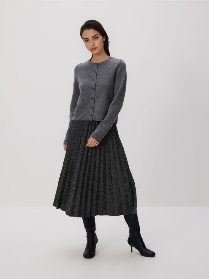 Spódnica z aplikacją - ciemnoszary